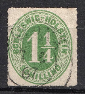 1865 1 1/4s Schleswig-Holstein, German States, Germany (Used)
