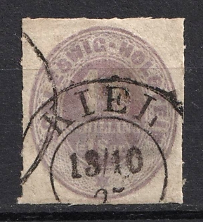 1865 1 1/3s Schleswig-Holstein, German States, Germany (Used)