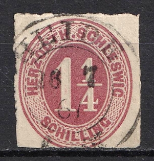 1865-67 1 1/4s Schleswig-Holstein, German States, Germany (Used)