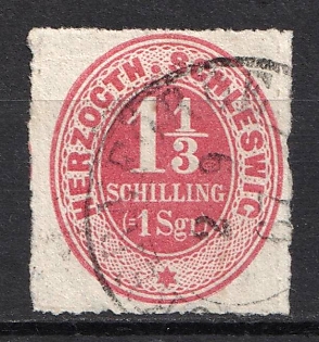 1865-67 1 1/3s Schleswig-Holstein, German States, Germany (Used)
