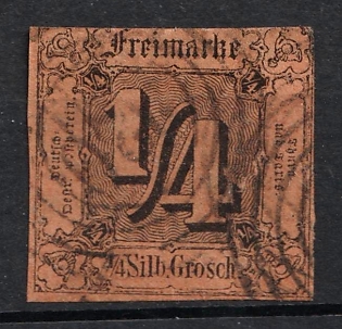 1854 1/4sgr Thurn and Taxis, German States, Germany (Used)