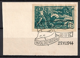 1944 10f Woldenberg, Poland, POCZTA OB.OF.II C, WWII Camp Post (Full Set, First Day Cancellation)