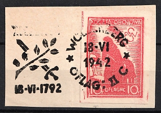 1942 10f Woldenberg, Poland, POCZTA OB.OF.II C, WWII Camp Post (Commemorative Cancellation)