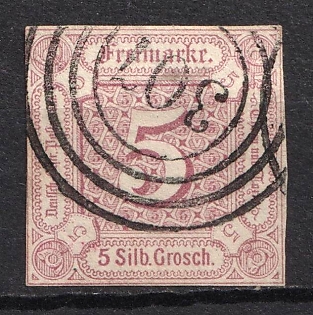 1859 5sgr Thurn and Taxis, German States, Germany (Signed, Used)