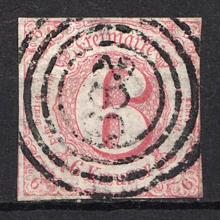 1860 6kr Thurn and Taxis, German States, Germany (Used)
