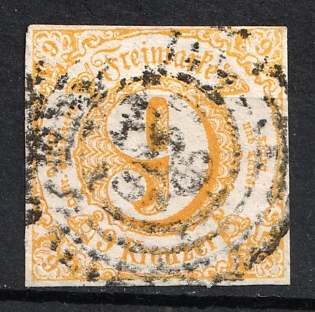 1860 9kr Thurn and Taxis, German States, Germany (Used)