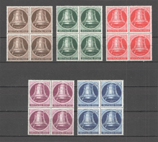 1953 Germany Berlin Blocks of Four (CV $500, Full Set, MNH)