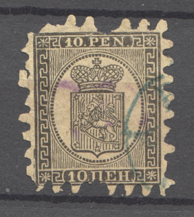 1866-74 Finland 10 Pen (CV $500, Cancelled)