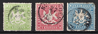 1865 Wurttemberg, German States, Germany (Used)