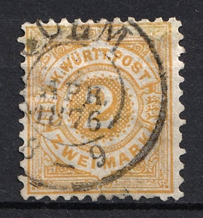 1875 2m Wurttemberg, German States, Germany (Used)