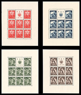 1944 Croatia, NDH, Blocks of Four (Full Set, Margins, MNH)
