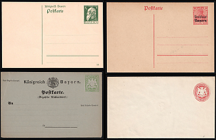 1875-1911 Bavaria, German States, Germany, Postal Stationery Postcards (Mint)