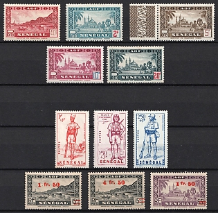 1941-44 Senegal, French Colonies, Small Collection of Three Issues