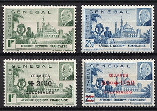 1941-44 Senegal, French Colonies, Small Collection of Two Issues (Full Sets)