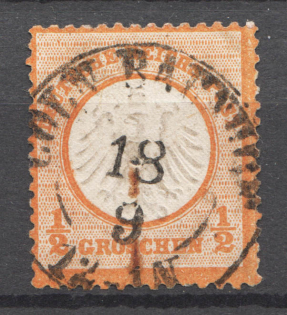 1872 Germany 1/2 Gr (CV $65, Cancelled)