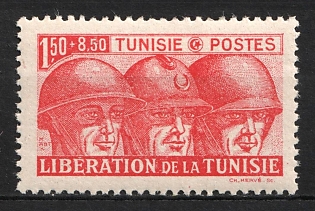 1943 1.5fr+8.5fr Tunisia, French Colonies, Semi-Postal Stamps (Full Set)