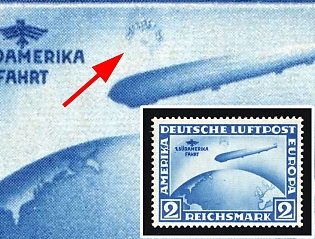 1930 2m Weimar Republic, Germany, Airmail ('Moon' over Airship, MNH)