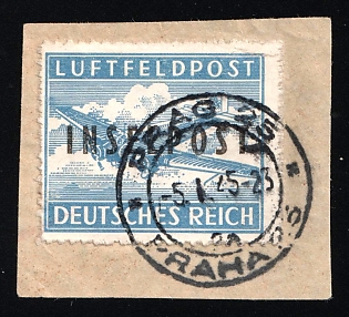 1944 Island Rhodes on piece, Military Mail 'INSELPOST', Germany (Signed)