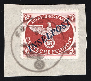 1944 Military Mail 'INSELPOST' on piece, Germany (Signed)