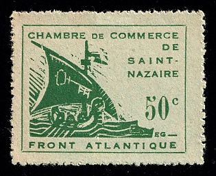 1945 50c Saint-Nazaire, German Occupation of France, Germany