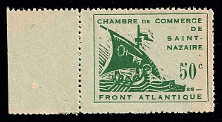 1945 50c Saint-Nazaire, German Occupation of France, Germany (Margin)
