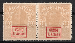 1918 10b Romania, German Occupation, Germany, Pair