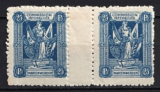 1920 25pf Joining of Marienwerder, Germany, Gutter Pair (Unpriced)