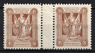 1920 40pf Joining of Marienwerder, Germany, Gutter Pair (Unpriced)