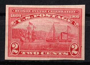 1909 2c Hudson-Fulton Celebration Issue, United States, USA (Full Set, Imperforate, MNH)