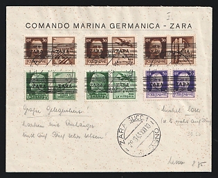1943 (20 Mar) Zadar, Marine Command, German Occupation, Germany, Cover from Zadar (Croatia) franked with 25pf, 30pf and 50pf