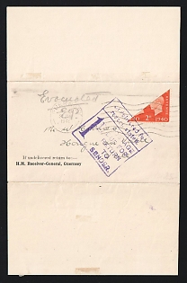 1941 (9 Jan) Guernsey, Official Letterhead of His Majesty's, German Occupation, Germany, Insufficient Postage Handstamp, Cover from Guernsey (British Chanell Islands) franked with 2p
