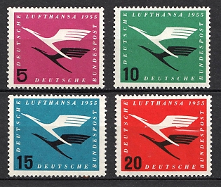 1955 German Federal Republic, Germany, Airmail (Full Set)