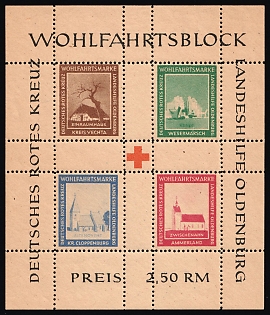 1948 Oldenburg, Germany Local Post, Souvenir Sheet (Unofficial Issue)