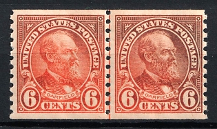 1932 6c Garfield, Regular Issue, United States, USA, Joint Line Pair (Full Set, MNH)