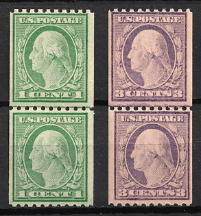 1917-18 Washington, United States, USA, Joint Line Pairs (MNH)