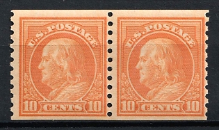 1922 10c Franklin, United States, USA, Pair (MNH)