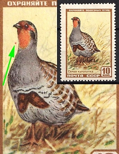 1957 10k Fauna of the USSR, Soviet Union, USSR, Russia (Red Dot near the Neck, MNH)