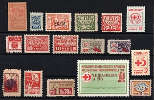 Membership Fee, Revenues Stamps, Russia, Small Stock of Stamps