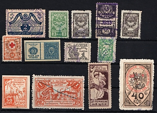 Charity Cinderellas and Revenues, Russia, Small Stock of Stamps