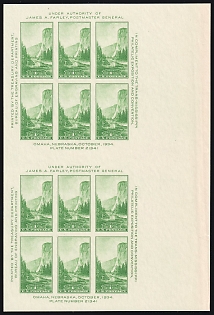 1934 1c Special Printing for Philatelic Exposition Issue, United States, USA, Souvenir Sheet
