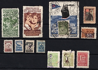 Charity Cinderellas and Revenues, Russia, Small Stock of Stamps (Used)