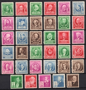 1940 Famous Americans Issues, United States, USA (Full Set, MNH)