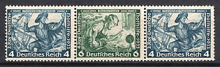 1933 Third Reich, Germany, Wagner, Se-tenant, Zusammendrucke (MNH)