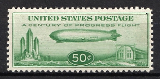 1933 50c Century of Progress Issue, United States, USA, Airmail (Full Set, MNH)