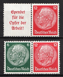 1934 Third Reich, Germany, Se-tenants, Zusammendrucke (MNH)