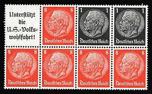 1936-37 Third Reich, Germany, Se-tenant, Zusammendrucke, Block (MNH)