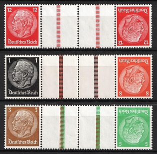 1936-37 Third Reich, Germany, Gutter Tete-beches, Se-tenants, Zusammendrucke (MNH)