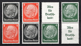 1936-37 Third Reich, Germany, Se-tenants, Zusammendrucke (MNH)
