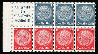 1937-39 Third Reich, Germany, Se-tenant, Zusammendrucke, Block (MNH)