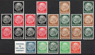 1937-39 Third Reich, Germany, Se-tenants, Zusammendrucke (MNH)